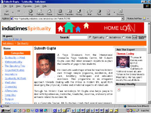 Yoga Instructor Subodh Gupta featured on Indiatimes Portal